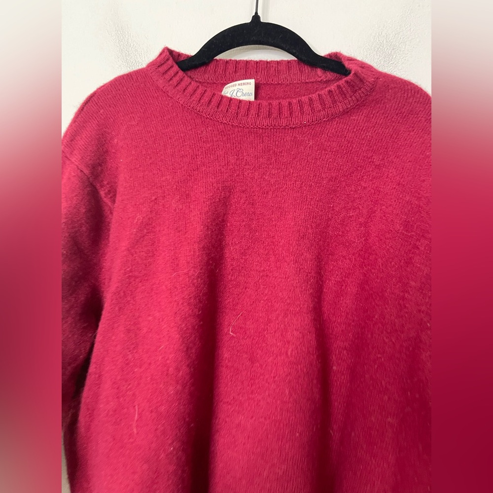 J. Crew Men’s rugged Merino Wool Pullover crewneck sweater Sz XL in Red - Picture 3 of 6